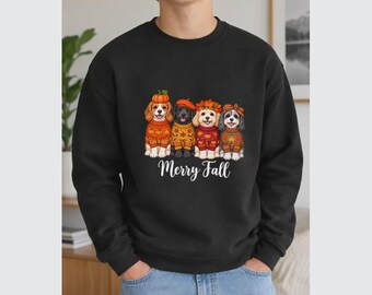 Fall Dog Shirt with “Merry Fall” Autumn Puppy Design