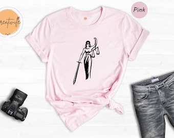Lawyer T-Shirt: Lady Justice Gift for Attorney
