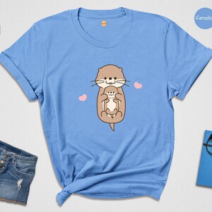 Cute Otter Shirt, Otter Lover Tee, Animal Lover T-shirt, Sea Otter Gift, Funny Otter Tshirt, Otter Baby Shirt Cute Otter Shirt image 7
