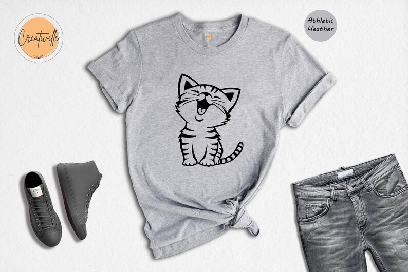 Cute Kitten Shirt, Kitten Shirt, Cute Cat Shirt, Cat Shirt, Laughing Cat Shirt, Laughing Cat T-Shirt, Funny Kitten Shirt image 2