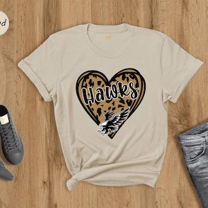 Leopard Hawks Team Mascot Shirt, Hawks Team Shirt, Hawks Fan Shirt, Hawks Mascot Shirt, Hawks Team Spirit, Hawks Fan Tee