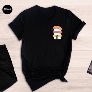 Cute Kawaii Sushi Shirt, Funny Sushi Lover Tee, Japanese Food Pocket Shirt, Foodie Gift for Sushi Fans