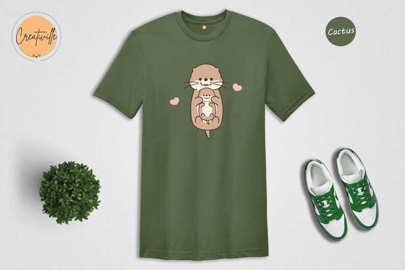 Cute Otter Shirt, Otter Lover Tee, Animal Lover T-shirt, Sea Otter Gift, Funny Otter Tshirt, Otter Baby Shirt Cute Otter Shirt image 5