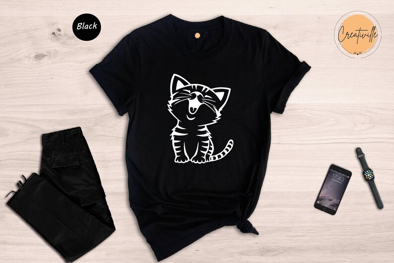 Cute Kitten Shirt, Kitten Shirt, Cute Cat Shirt, Cat Shirt, Laughing Cat Shirt, Laughing Cat T-Shirt, Funny Kitten Shirt image 3