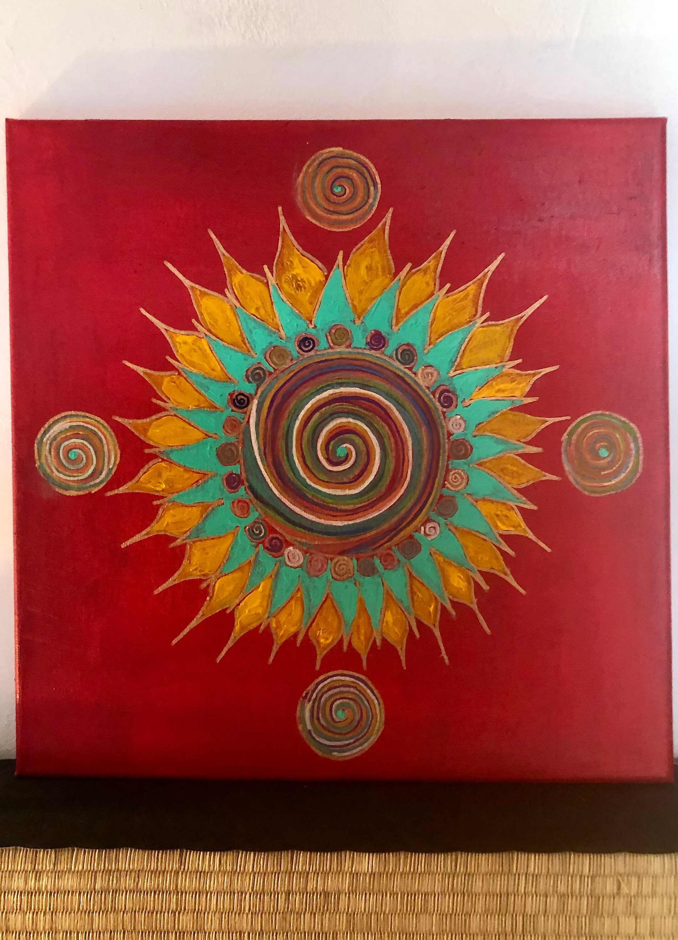 Mandala Spirale. Peinture Acrylique. 40x40