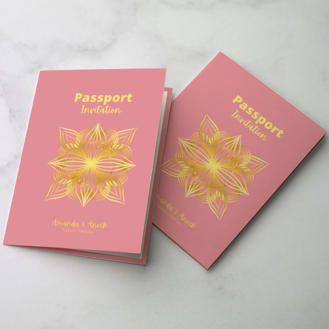 Passport Invitation Template, Passport Birthday Invitation, Passport