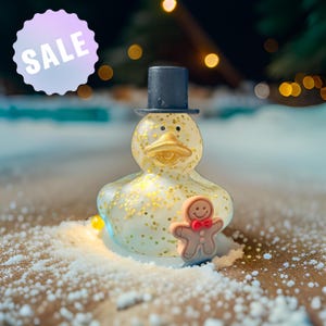 Christmas ducks, Candy cane Rubber Duck, cruising duck, cute gift, holiday stocking stuffer, funny holiday gingerbread man duck