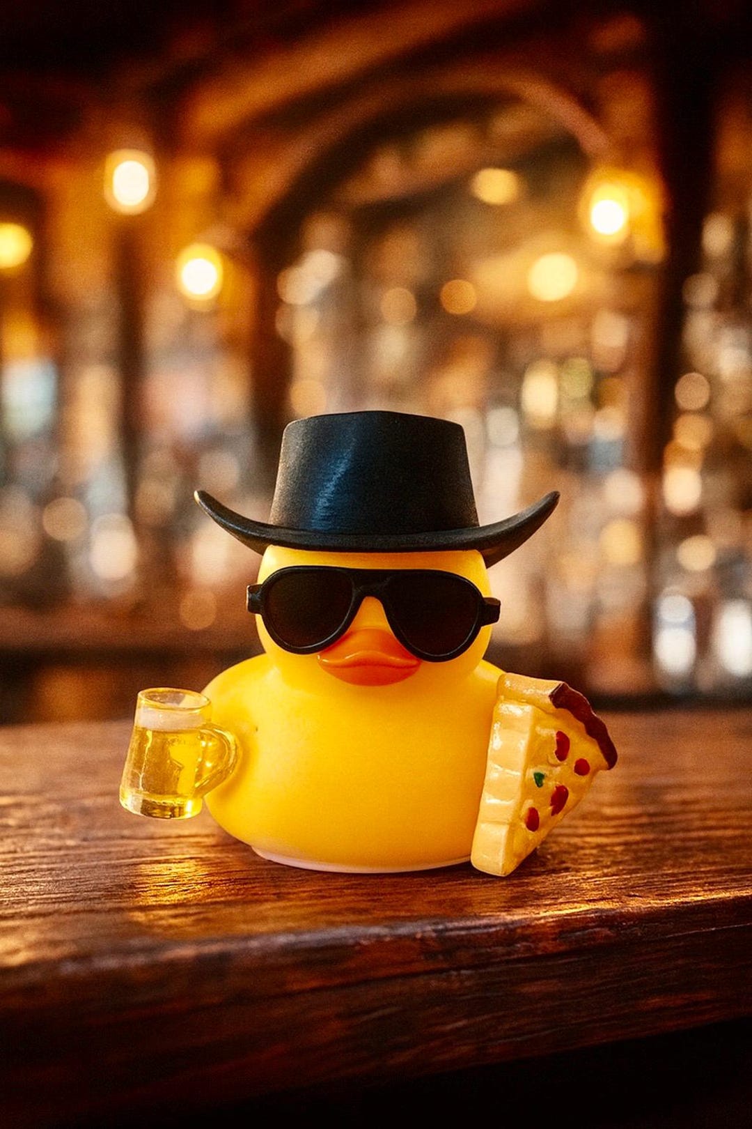 Pizza and Beer Rubber Duck: Travel Gift, Dashboard Decor - Etsy