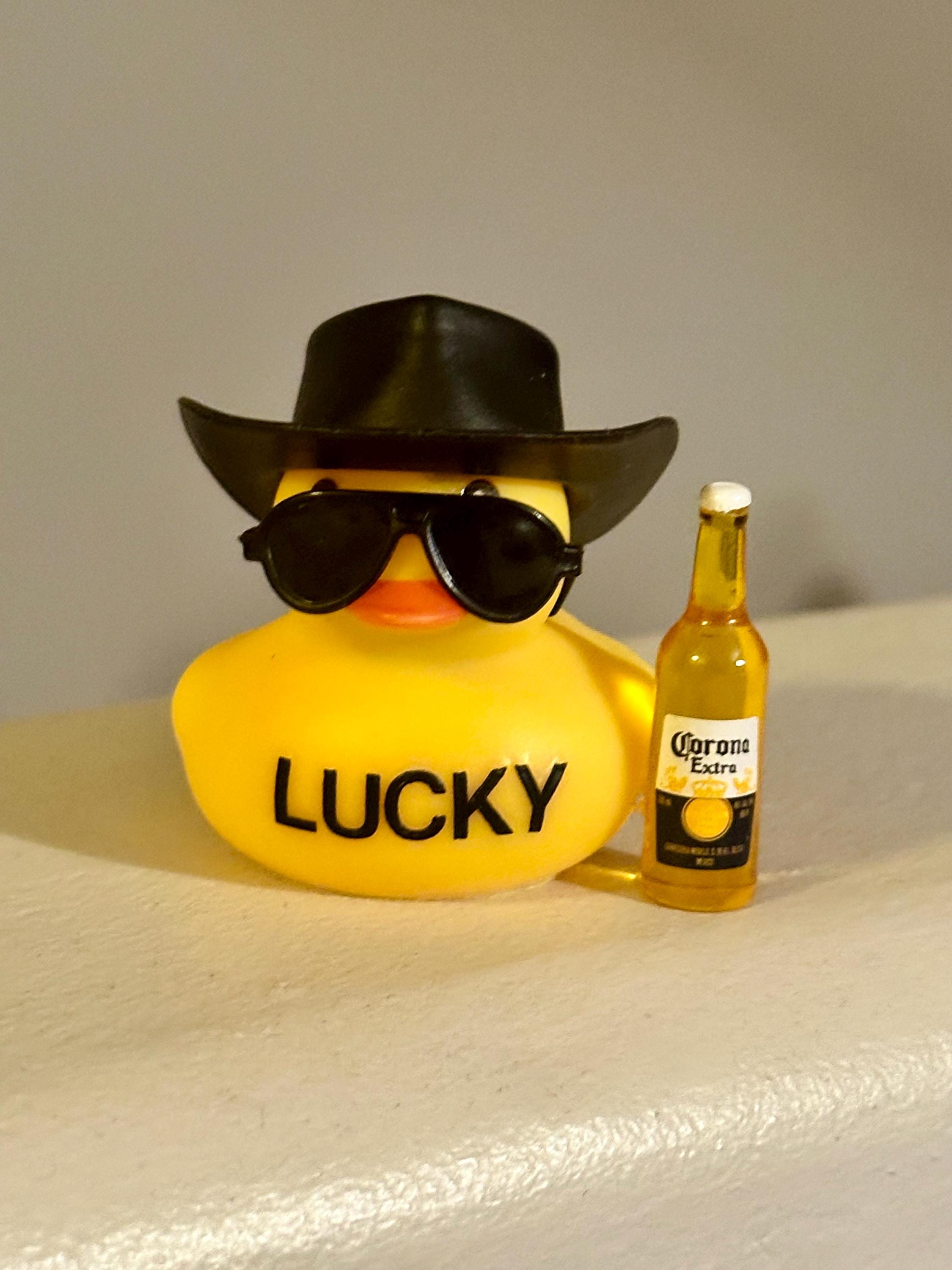 Decoración Salpicadero Coche Pato Amarillo Pato De Goma WONUU Para Coches - Decoración Divertida Con Sombrero Y Gafas De Sol Para Salpicadero Pato Amarillo Sombrero