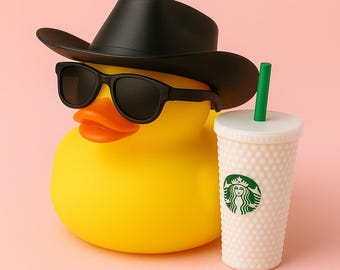 Coffee rubber duck | Starbucks gift | dashboard duck | personalized gift | Duck collection