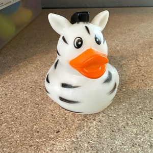 Zebra, rubber duck office gift, collector duck, dashboard duck farm, duck Themed rubber duck ducks yellow