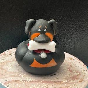 Dog rubber duck, pet owner gift, duck collector, dashboard duck, dog with bone, Themed rubber duck ducks, puppy, dog lover, pet