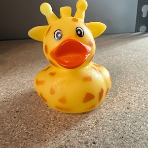 Giraffe, rubber duck office gift, collector duck, dashboard duck farm, SUV duck Themed rubber duck ducks yellow