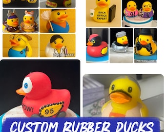 Custom Hand-Painted Rubber Duck, Personalized Auntie Gift, Look-Alike Duck for Her, Birthday & White Elephant Gift