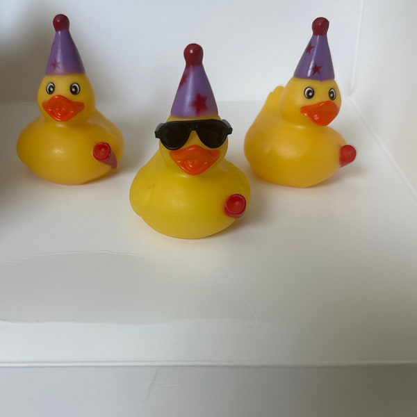 Three rubber party ducks | celebrate party duck themed rubber duck ducks