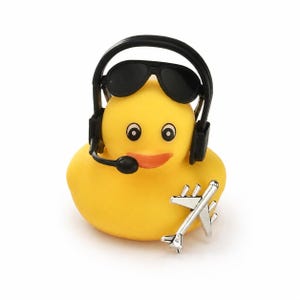 Pilot Rubber Duck – Aviation Gift, Dashboard Decor, Pilot Graduation Gift, Flight Attendant Gift, Airplane Car Accessory