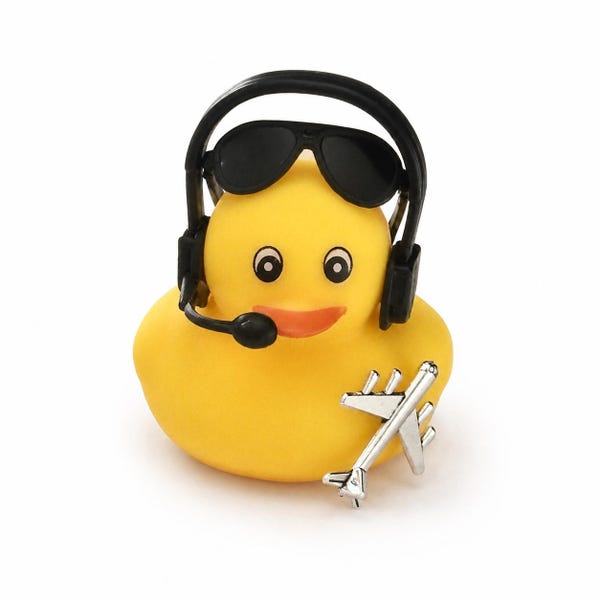 Pilot Rubber Duck – Aviation Gift, Dashboard Decor, Pilot Graduation Gift, Flight Attendant Gift, Airplane Car Accessory