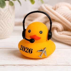 Pilot Rubber Duck – Aviation Gift, Dashboard Decor, Pilot Graduation Gift, Flight Attendant Gift, Airplane Car Accessory