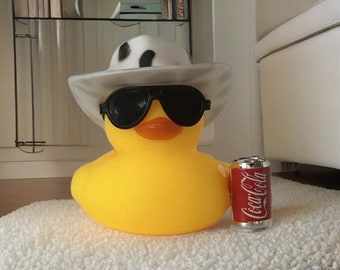 Pop, soda, duck, cruising duck, cute gift, Coca Cola miniature, custom rubber duck, coworker, soda Coca Cola gift, cowboy, cowgirl