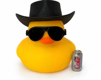 Cowboy Rubber Duck, Mini Soda Gift, Western Car Dashboard Decor, Cruising Duck, Country Gift, Cowboy Collectible Duck