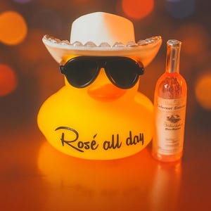 Wine Drinking Rubber Duck: Cowboy Car Dashboard Decor image 13