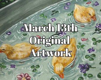 March 13th Birthday Painting - Artwork - Hand Painted - Synesthesia Art - Gift -Present - Original Painting