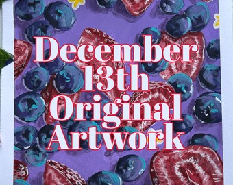 December 13th Birthday Painting - Artwork - Hand Painted - Synesthesia Art