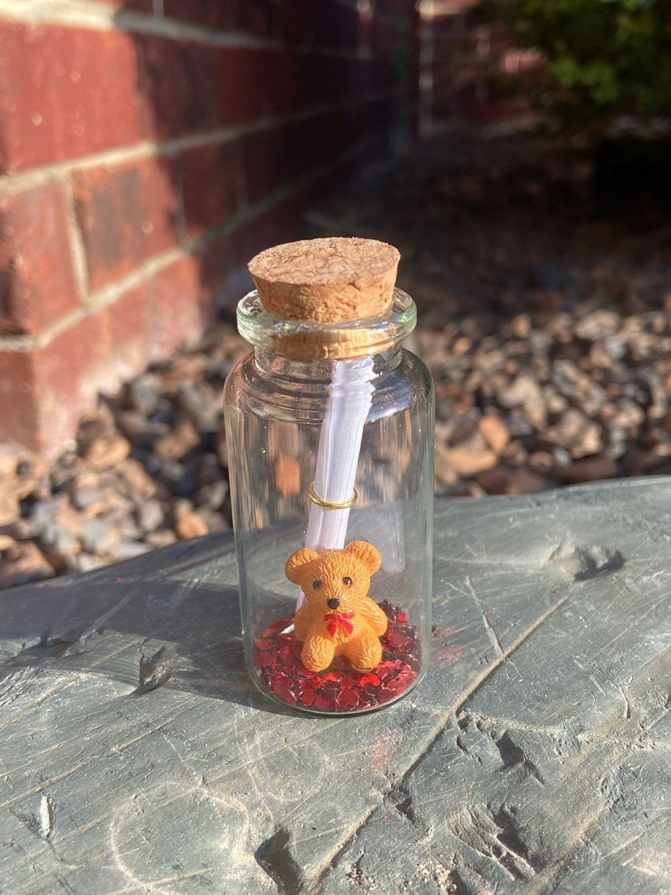 Teddy Bear Message in a Bottle, Anniversary/valentines/birthday