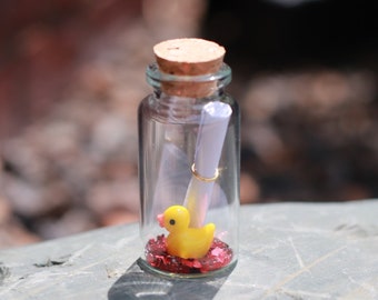 Duck Message in a Bottle, Anniversary/Valentines/Birthday Gift for Her/Him