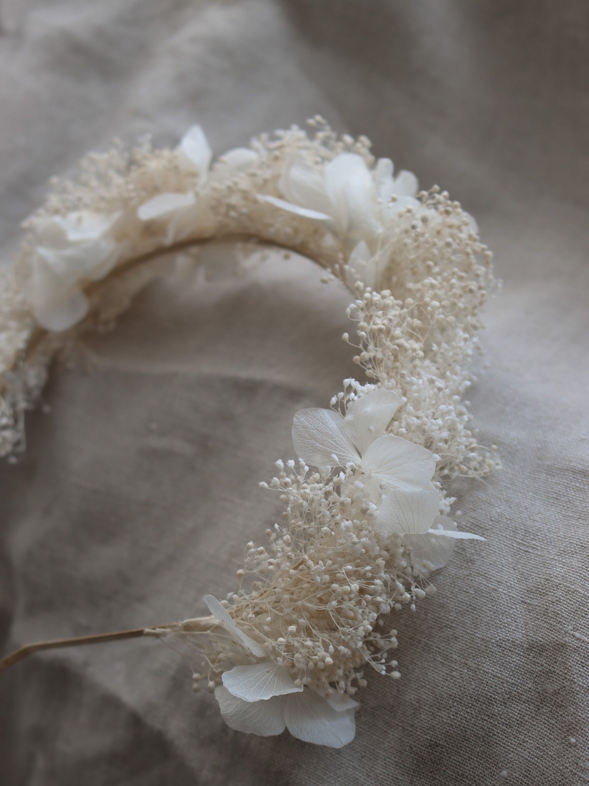 Gypsophila Flower Crown / Hydrangea Crown/ Wedding Headband / Etsy