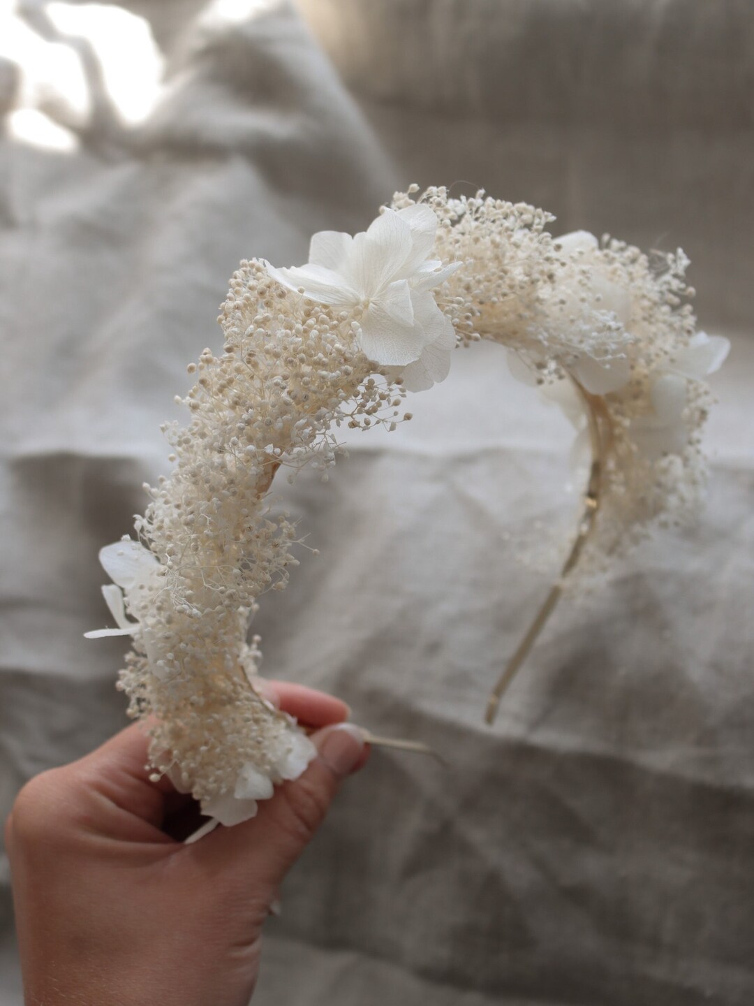 Gypsophila Flower Crown / Hydrangea Crown/ Wedding Headband / Etsy