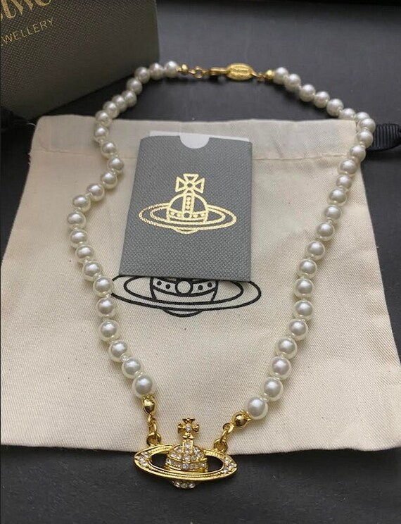 Vivienne westwood mini bas relief pearl choker gold discount