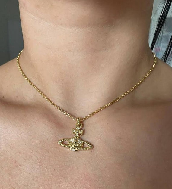 ★Vivienne Westwood★ Vivienne Westwood 25SS ORB Gold Logo S Vivienne Westwood Necklace Medium Orb Gold x Gold Top 6.5cm