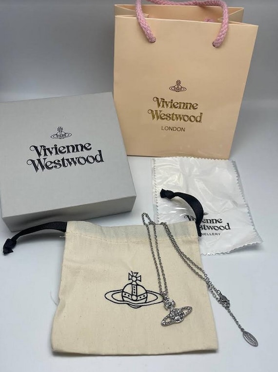 New in Box Vivienne Westwood Silver Orb Necklace With White New in Box Vivienne Westwood Silver Orb Necklace With White
