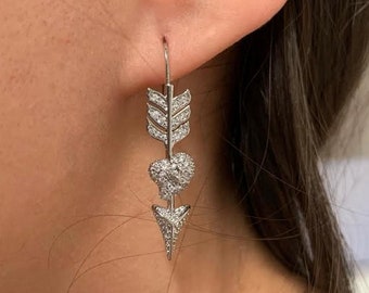 New In Box Vivienne Westwood Silver Luminita Drop Earrings