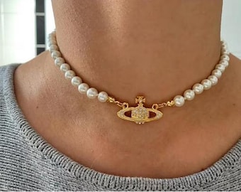 Silver Vivienne Westwood Lucrece Pearl Pin Necklace - Etsy