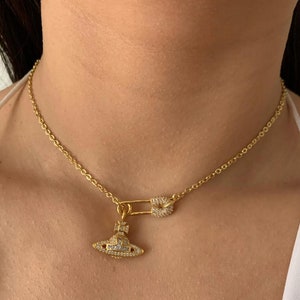 In Box Vivienne Westwood Gold Orb Pin Choker Necklace - Etsy
