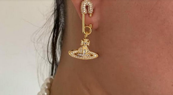 In Box Vivienne Westwood Gold Orb Pin Earrings - Etsy