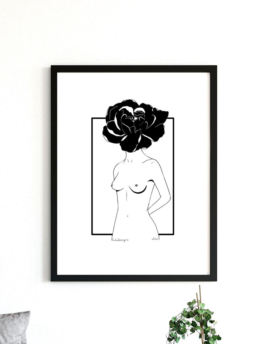 Affiche Femme Fleur