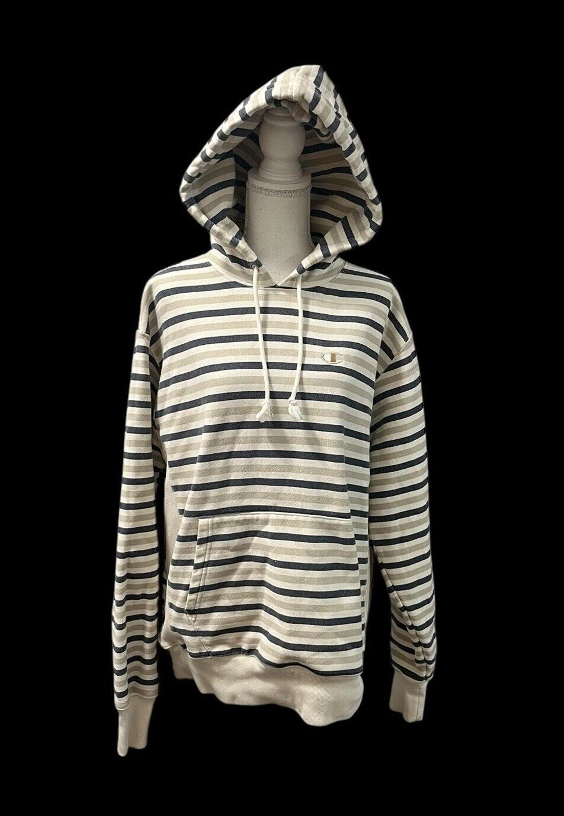 Vintage 90s Champion Reverse Weave Striped Sweatshirt Hoodie
