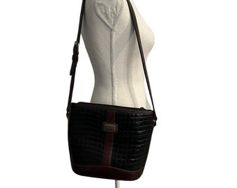 Bolsa de ombro de couro VTG Brighton com alça ajustável