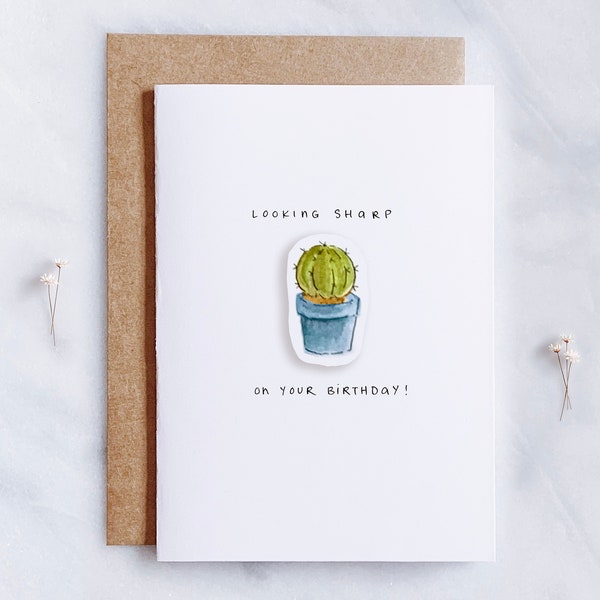 Cactus Birthday Card • Plant Pun Birthday Card • 3D Cactus Plant Card • Plant Lover Birthday Card