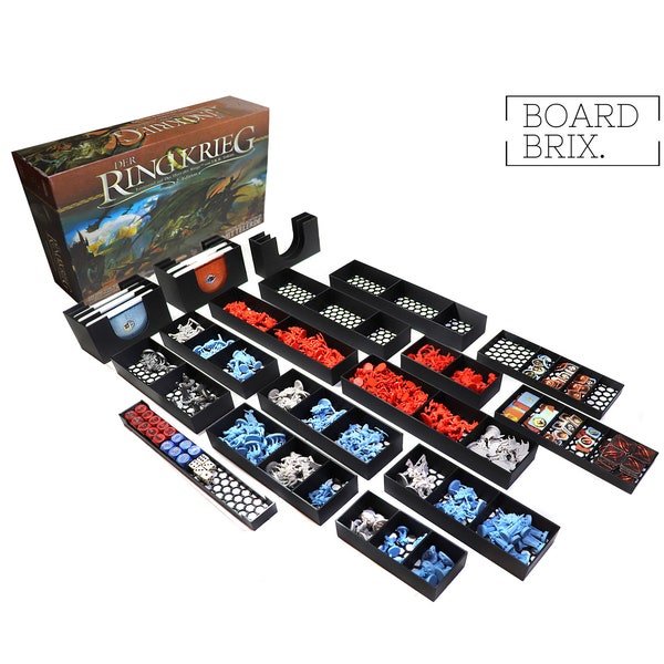 War of the Ring + ALL Add-Ons 3D printed Board Game Insert Premium Quality | Sleeved Cards | LoME | WoME | KoME