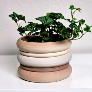 AMARILLO -  Minimalist Ringed Planter for Indoor Plants, Cactus, Succulents – With / without drain holes  - Perfect gift for plant lovers