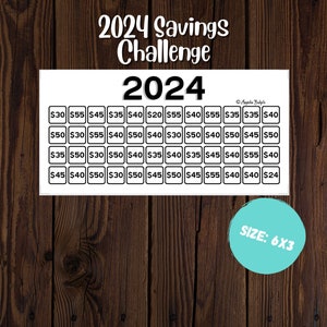 2024 Savings Challenge | Savings Tracker | A6 Size | Save 2024 dollars | Low Income | High Income