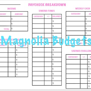 DIGITAL Paycheck Breakdown and Sinking funds update | WHITE BACKGROUND