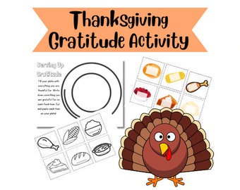 Thanksgiving Kids Activity  | Turkey Kids Crafts | Printable Thanksgiving Table Setting Activity Kit | Thanksgiving Kids Table