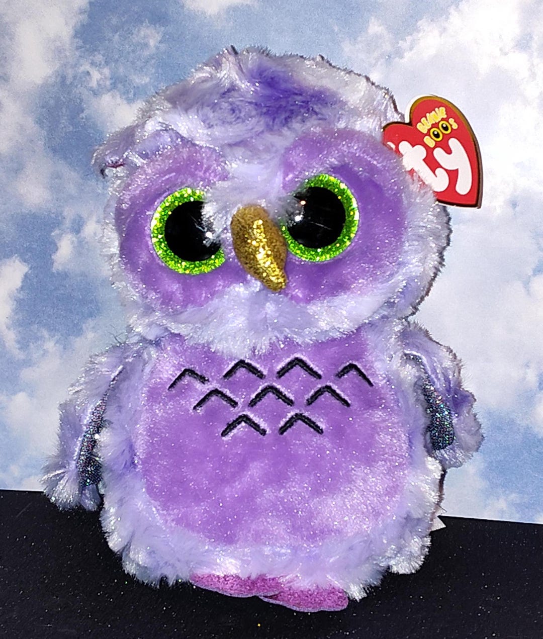 TY Beanie Boos OWLIVIA the Purple Owl Mwmts