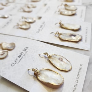 Oyster Shell Collection | handmade earrings, Charleston, oyster earrings, coastal, south carolina, beach earrings, gift for her, lightweight