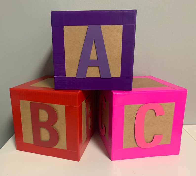 ABC Block Centerpiece Party Decoration 1st Birthday Etsy